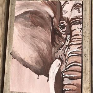 Mr. Monochromatic Elephant acrylic painting